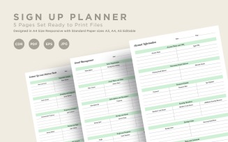 Sign Up Planning Pages Set V-20