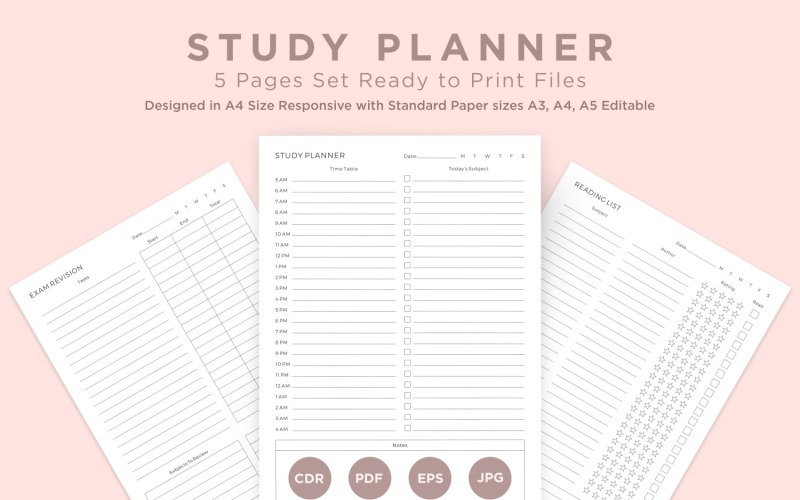 Study Planning Pages Set V-02 Planner