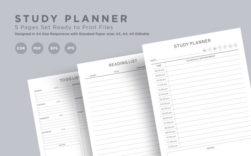 Study Planning Pages Set V-05 Planner