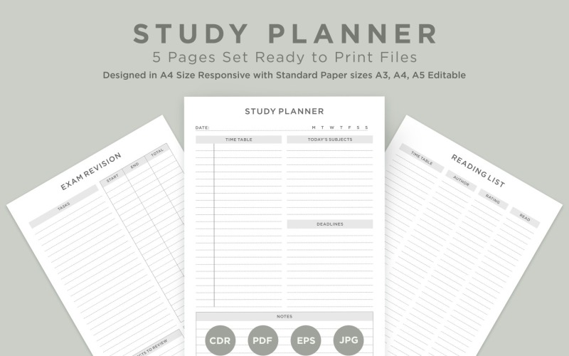 Study Planning Pages Set V-07 Planner