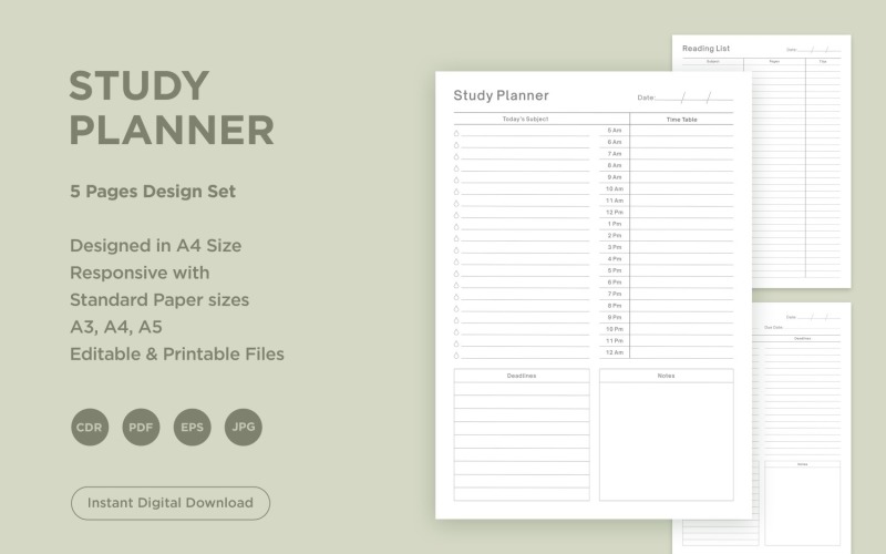 Study Planning Pages Set V-08 Planner
