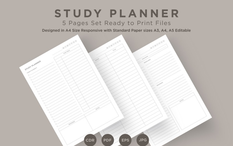 Study Planning Pages Set V-14 Planner