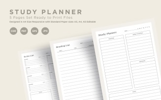Study Planning Pages Set V-20