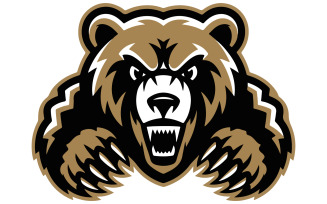 Logo featuring the head of a bear mascot