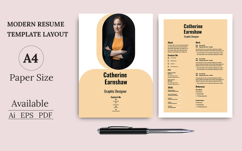 Beige Color Resume Template