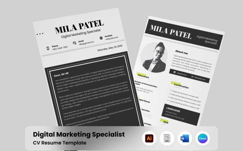 Digital Marketing Professional CV Resume Resume Template