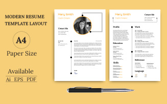 Light Gold Color Resume Template