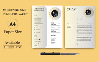 Nice Mixed Color Resume Template