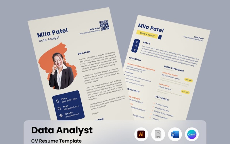 Professional CV Resume for Data Analysts Resume Template