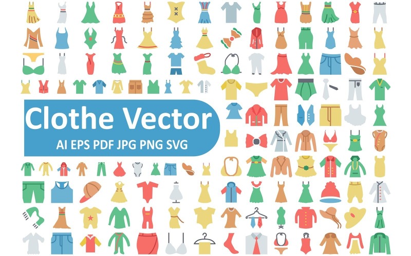 Stylish Cloths Vector Icons: Perfect for Fashion and Design Projects Icon Set