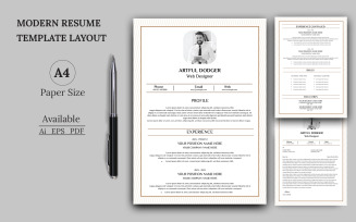 White & Taupe Coloe Resume Template