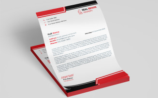 Geometric Letterhead PSD Design | Editable Business Stationery