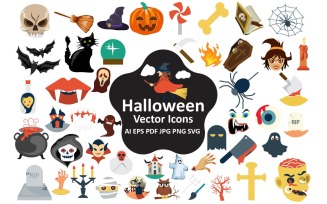 Spooky Halloween Icons: Perfect for Celebrations and Creative Projects