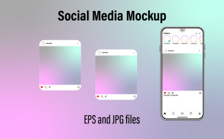 Instagram carousel or slide pages vector mockup