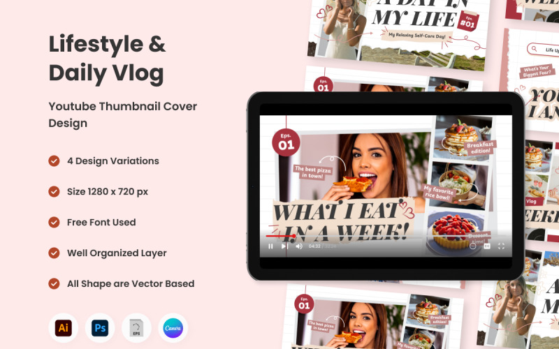 Lifestyle YouTube Thumbnail Design Social Media