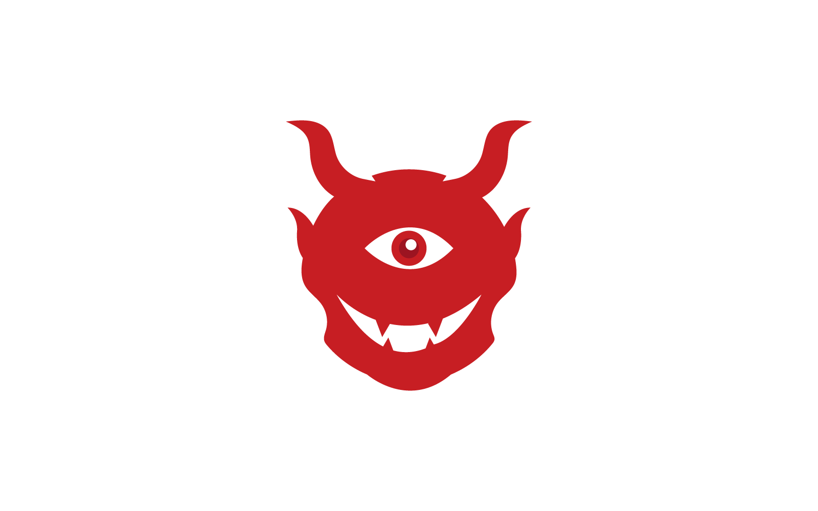 Devil logo illustration icon flat design template