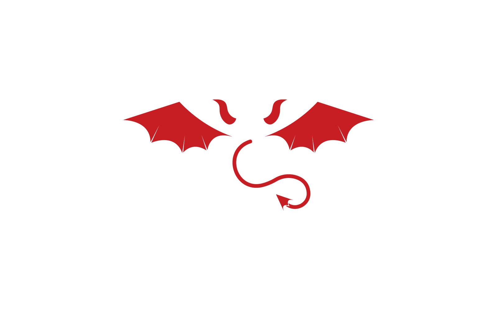 Djävulen logotyp illustration platt design vektor ikon