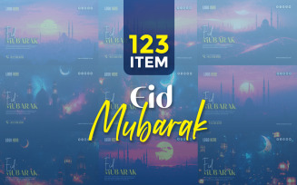 Eid Mubarak Social Media Banner Poster Template