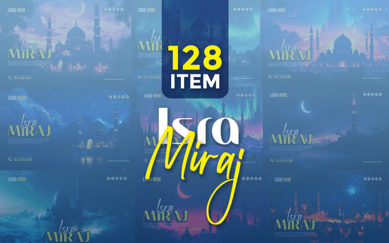 Isra Miraj Social Media Banner Poster Template Corporate Identity