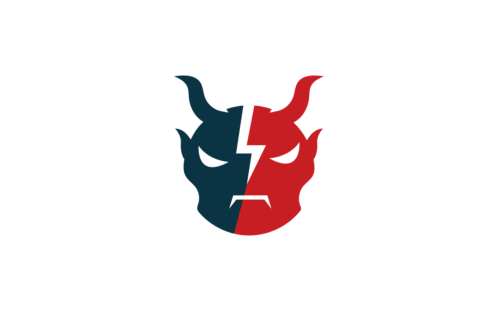 Şeytan logosu düz tasarım şablonu