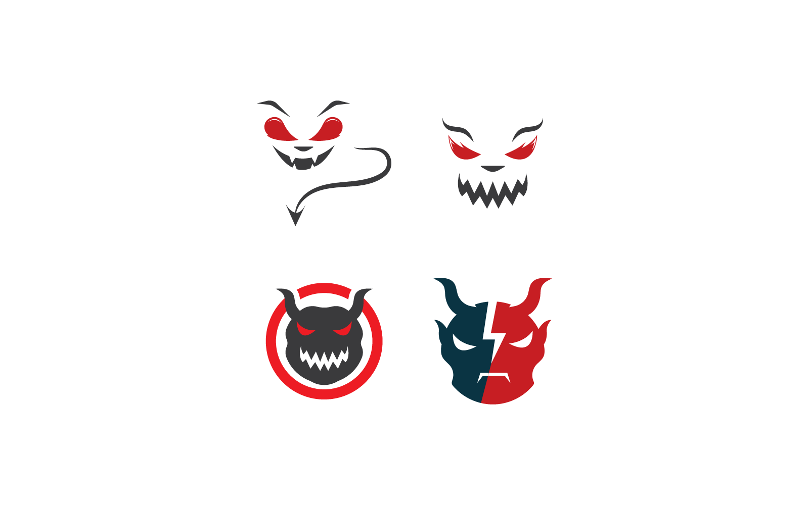 Teufel-Logo-Illustration, Vektor-flaches Design-Symbol