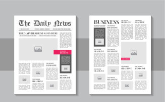The daily news layout design, Print ready vintage newspaper design template
