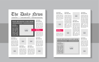 The daily news layout design, Print ready vintage newspaper template design