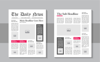 The daily news layout design, Print ready vintage newspaper template