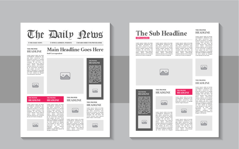 The daily news layout design, Print ready vintage newspaper template Corporate Identity
