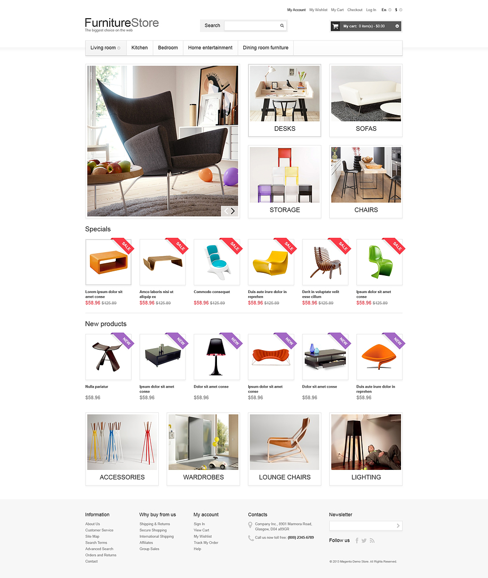 Comfortable Furniture Magento Theme New Screenshots BIG