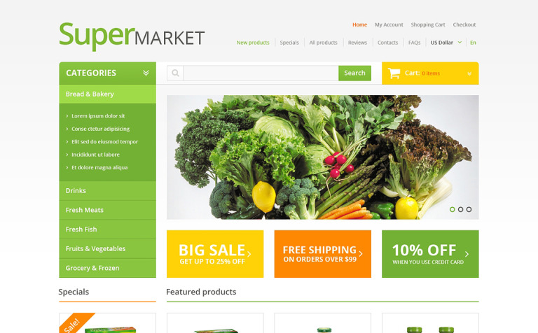 Grocery Store ZenCart Template Big Screenshot Grocery Store ZenCart Template New Screenshots BIG