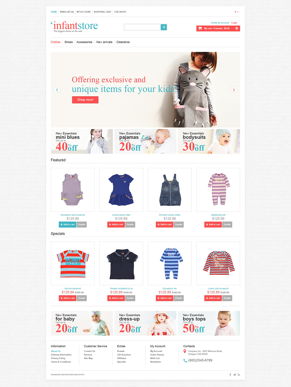 Infant Store OpenCart Template New Screenshots BIG