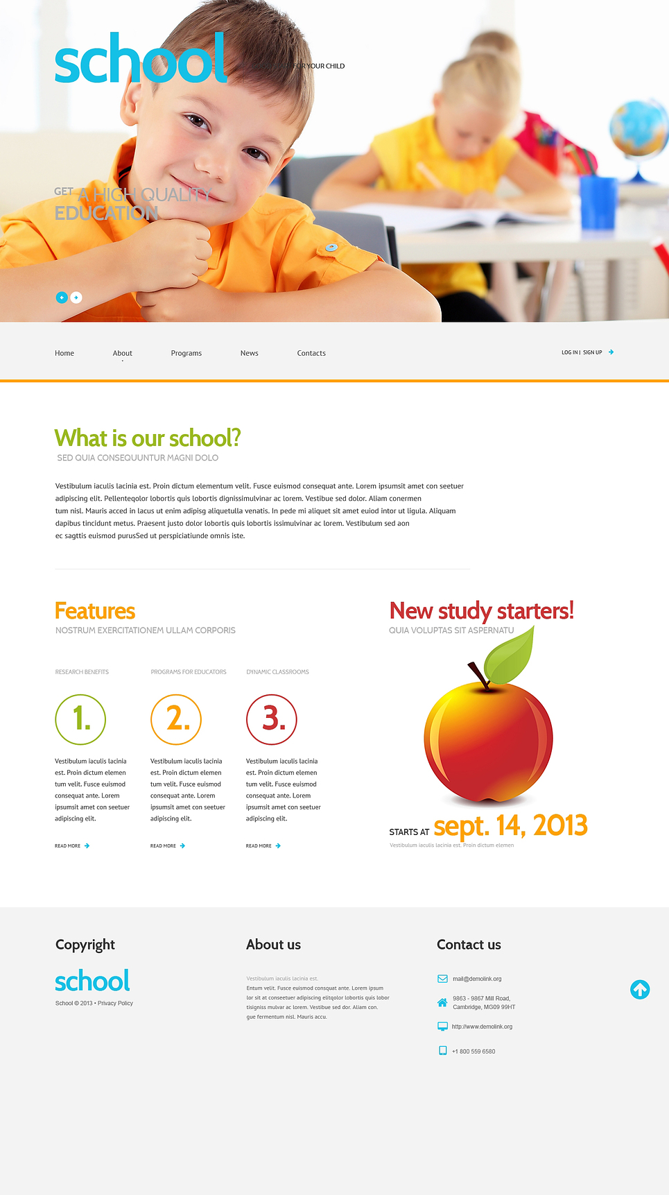 Primary School Responsive WordPress Theme New Screenshots BIG