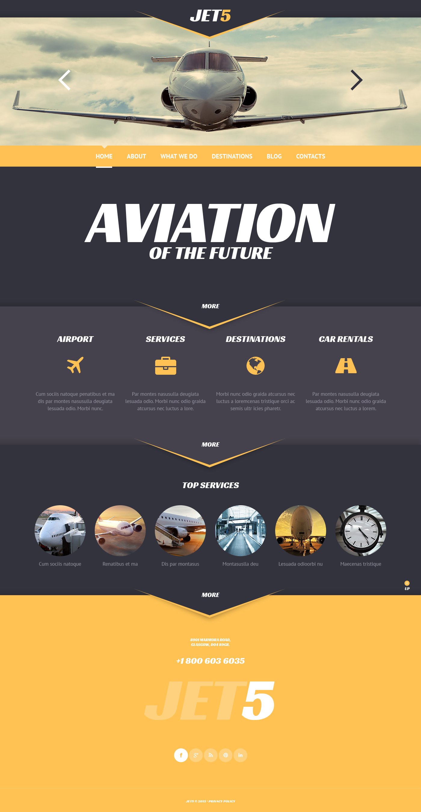 "Private Airlines" - адаптивний WordPress шаблон №47005