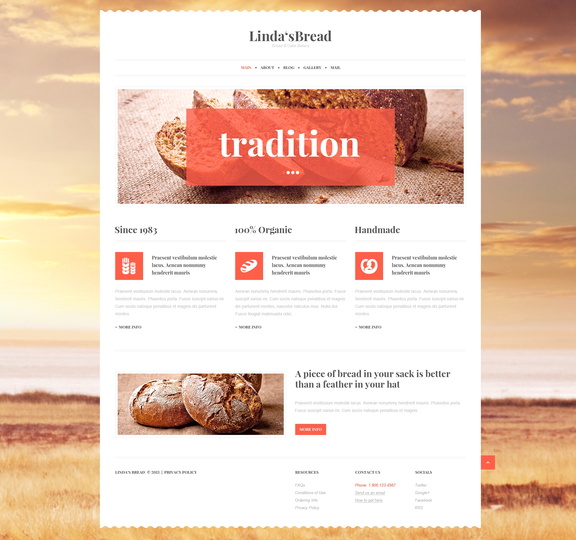Responsivt Bakery for Saving Tradition WordPress-tema #47015