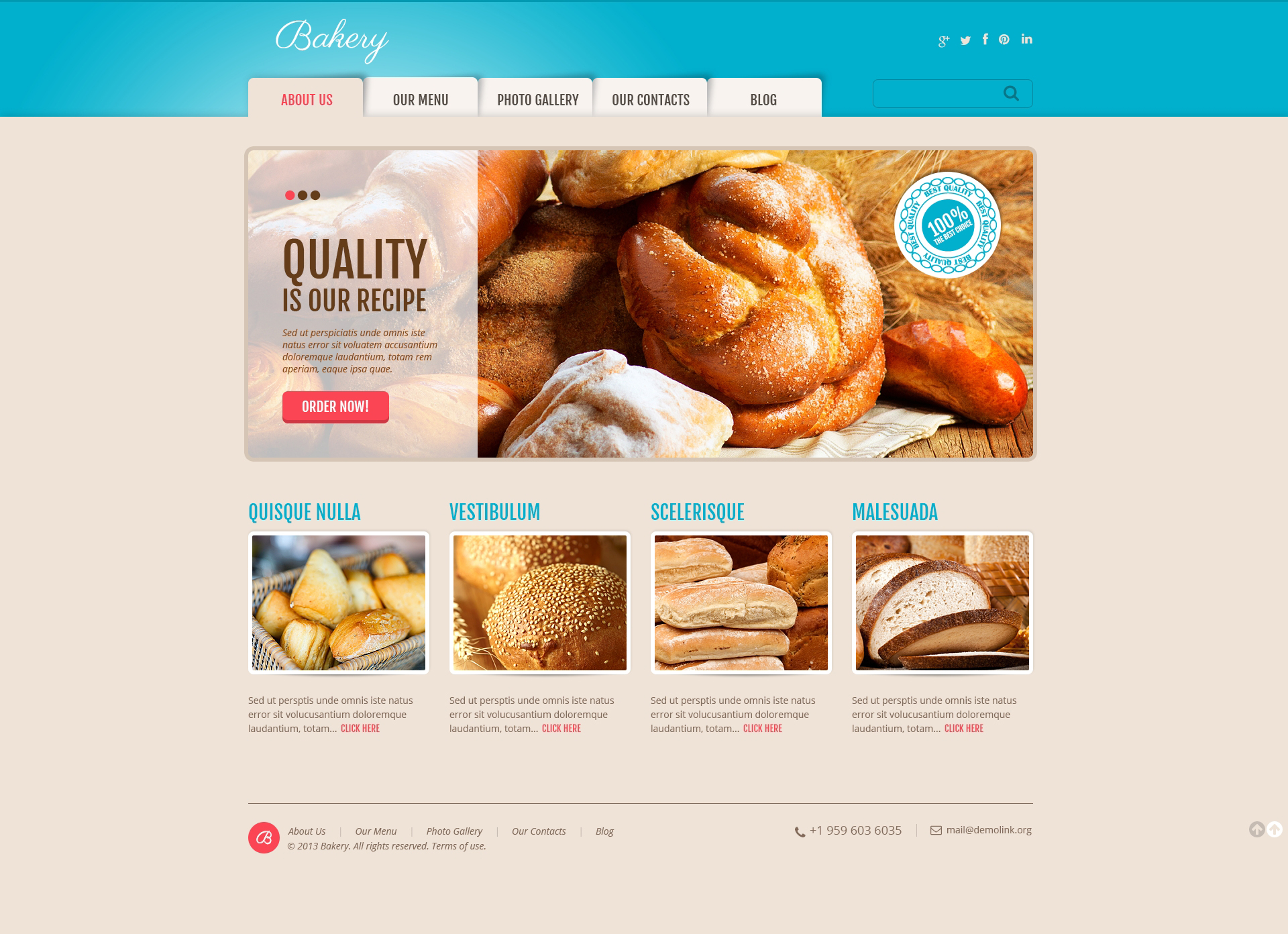 Responsivt Delicious Bakery WordPress-tema #47006