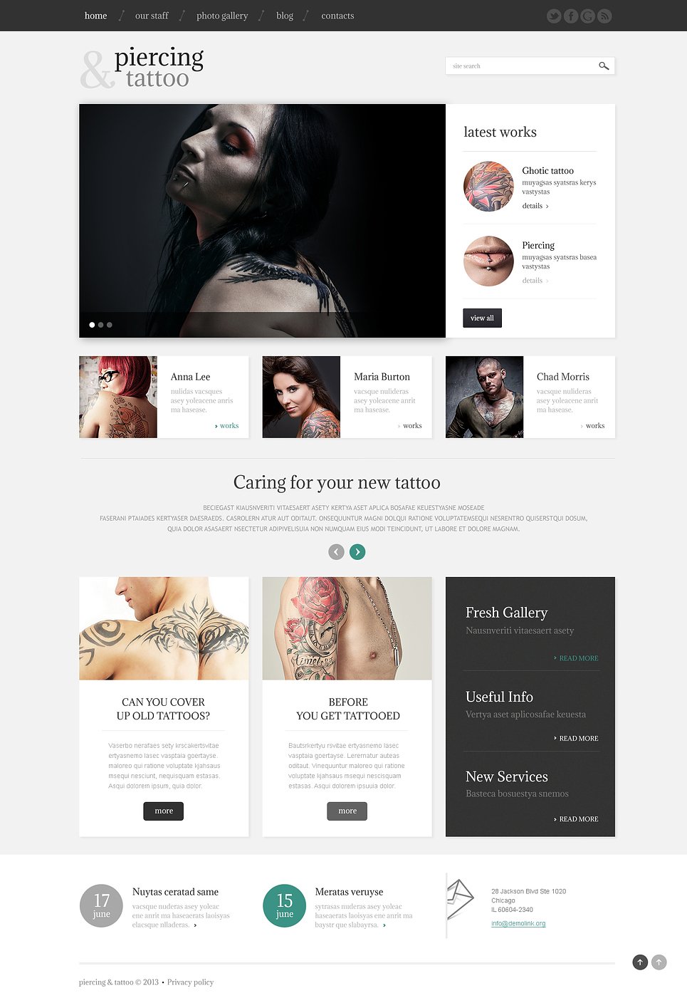 Tattoo Beauty Salon WordPress Theme New Screenshots BIG