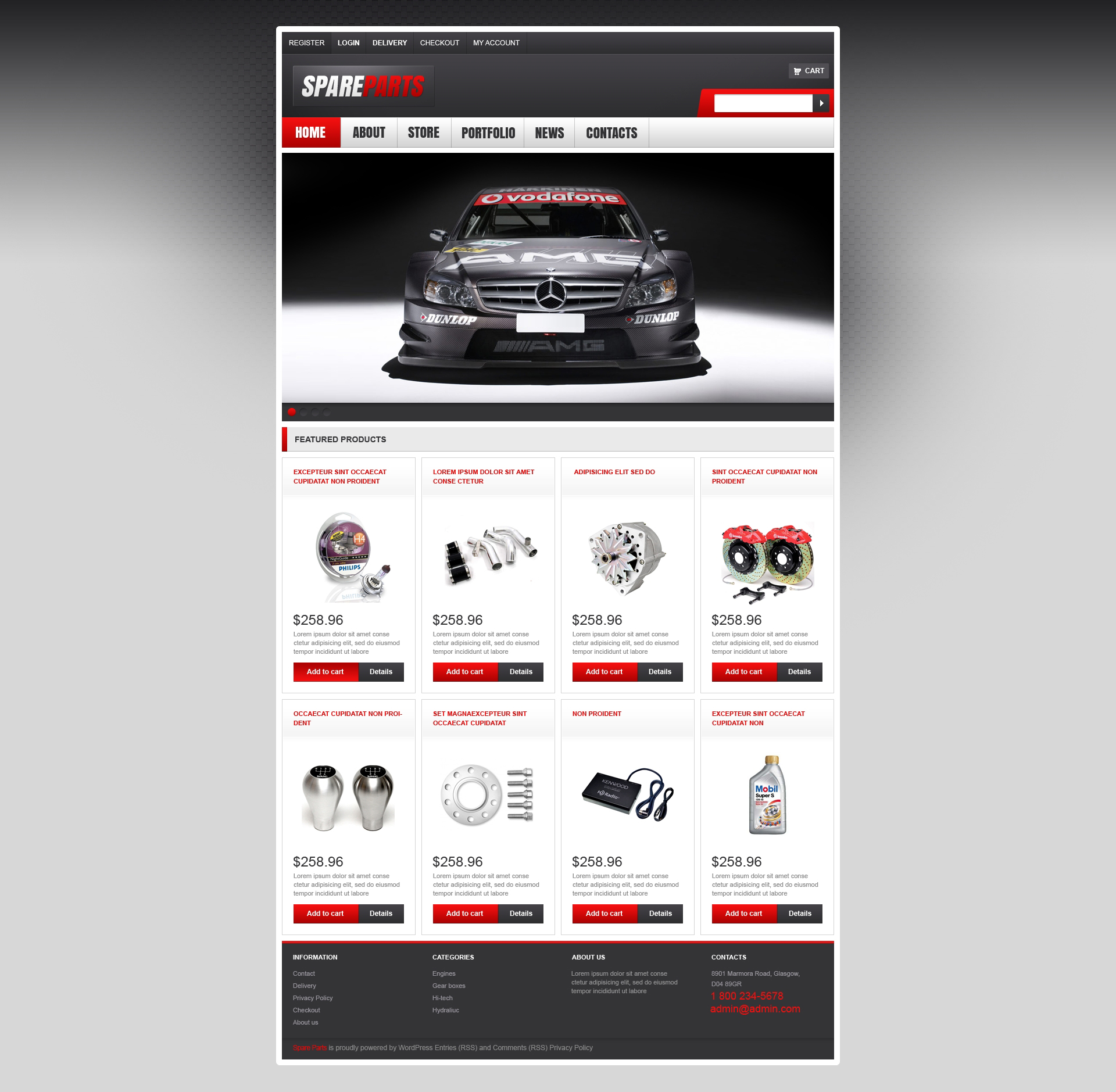 "Top Quality Spares" - адаптивний WooCommerce шаблон №47075
