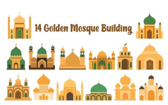 14 Golden Mosque Islamic Building
