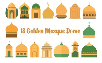 18 Golden Mosque Dome Islamic