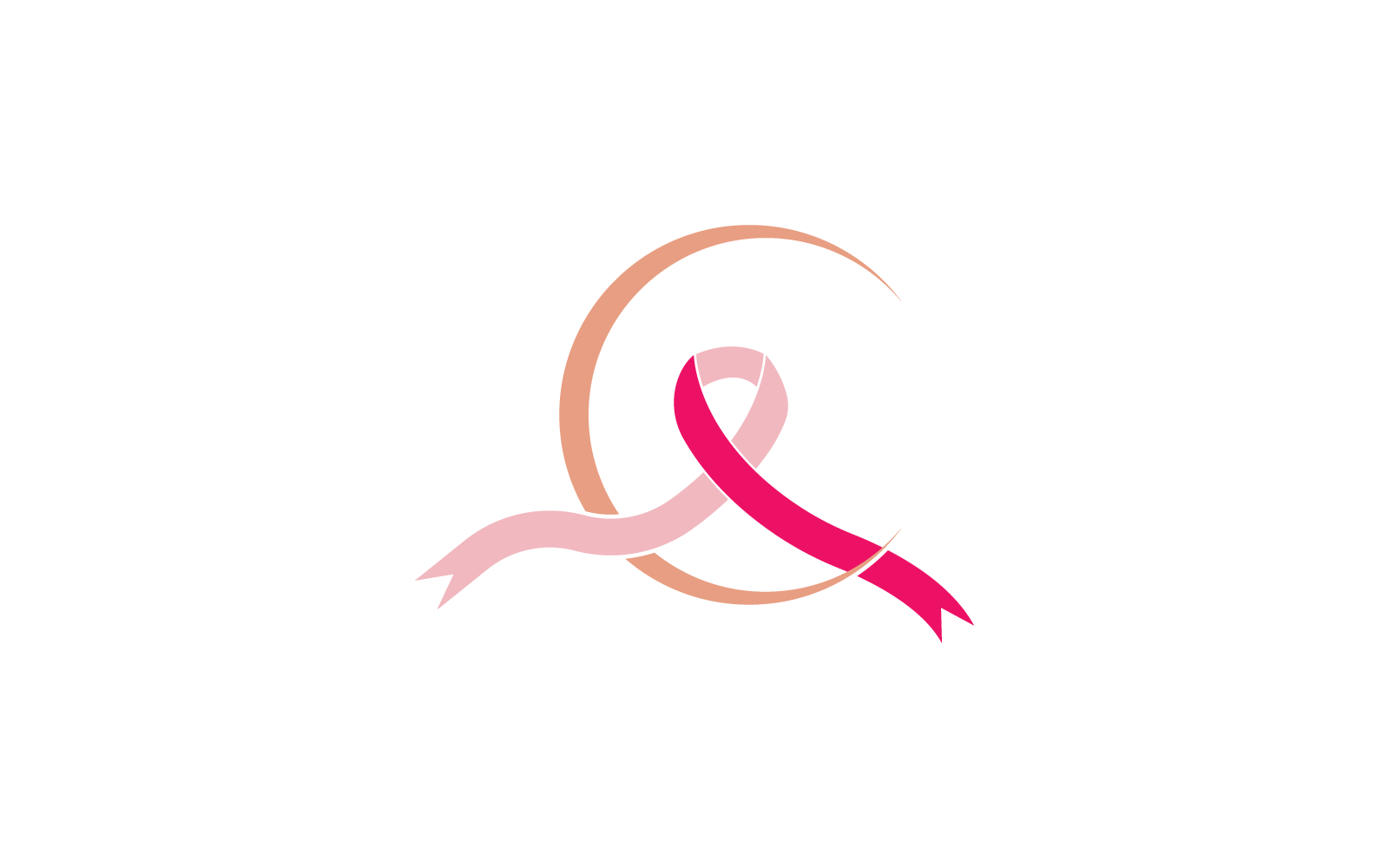 Cancer awareness ribbon logo illustration template