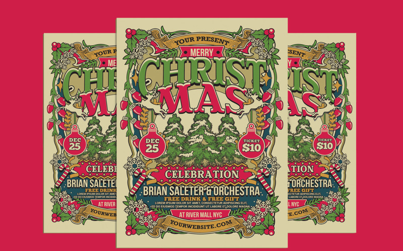 Christmas Flyer Poster Templates Corporate Identity