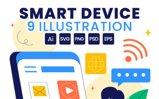 9 Connected Smart Devices Illustration
