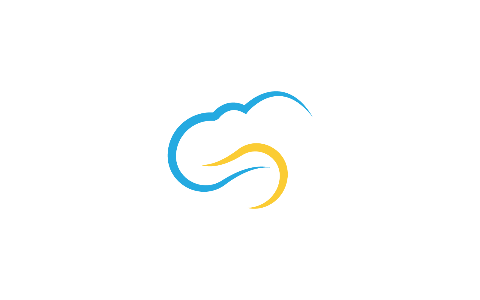 Illustrazione vettoriale del design piatto dell&amp;#39;icona del logo della nuvola