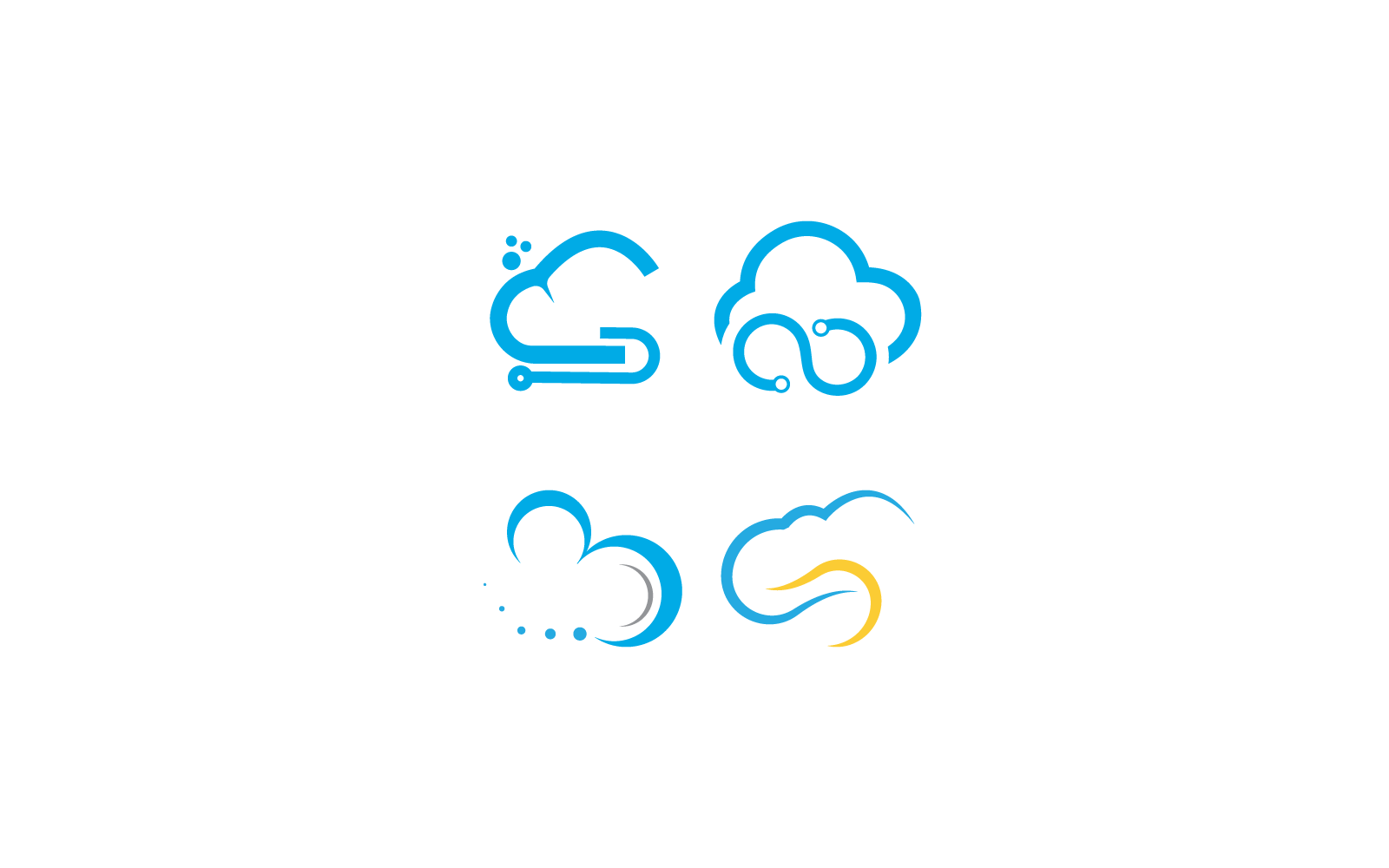 Ilustracja logo chmury wektor płaski projekt szablonu