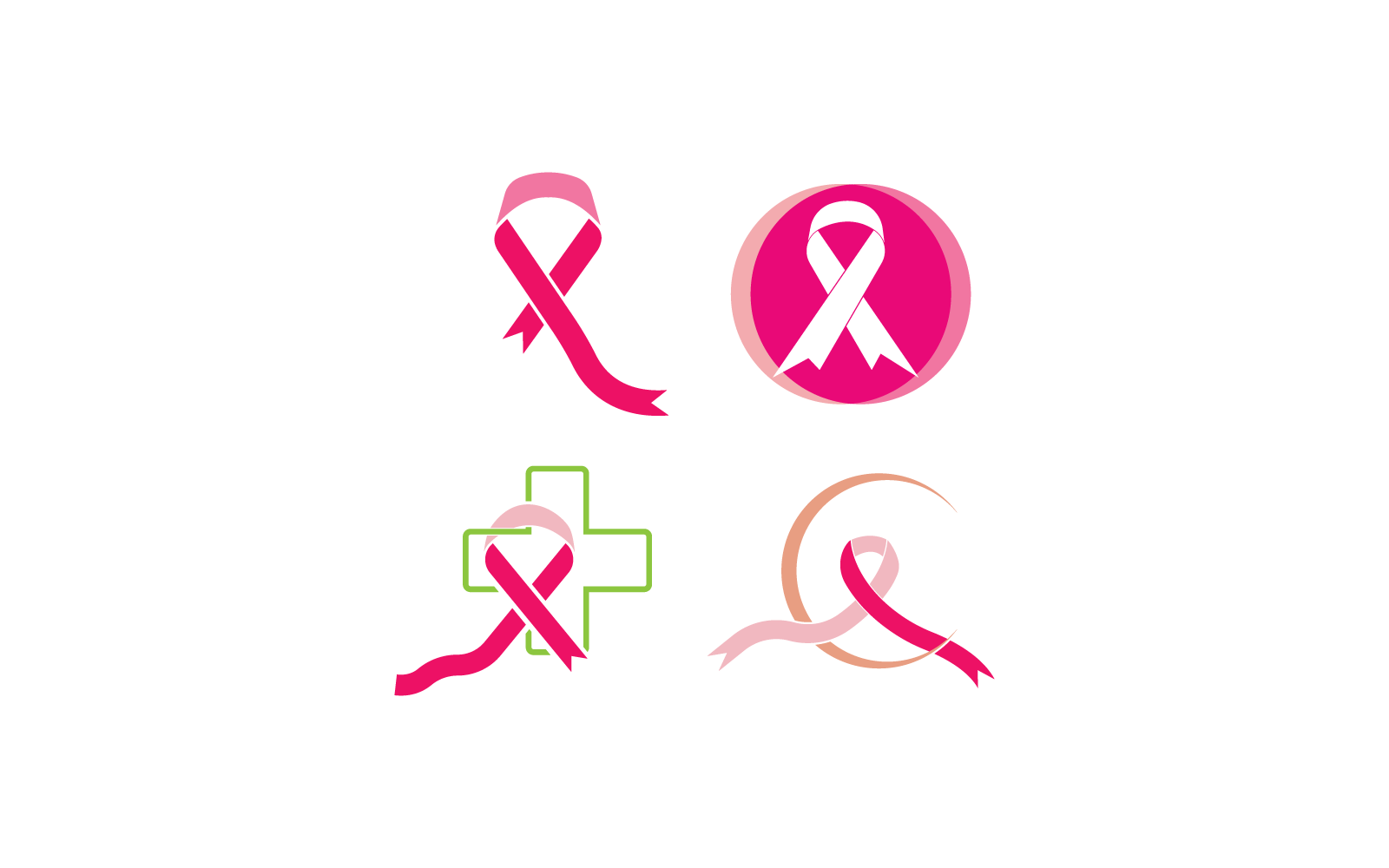 Modello di design piatto vettoriale del nastro di sensibilizzazione sul cancro