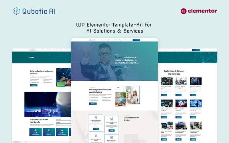Qubotic AI - Template Kit for AI Services Elementor Kit