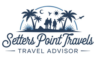 A vibrant and adventure logo for a travel