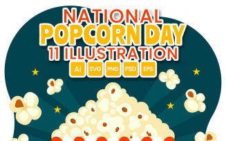 11 National Popcorn Day Illustration