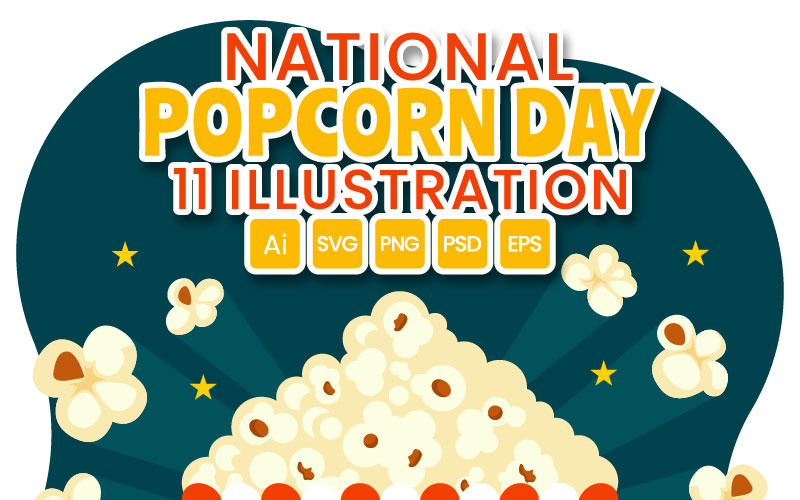 11 National Popcorn Day Illustration